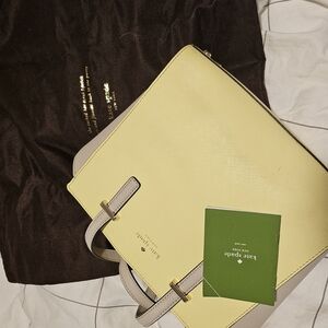 Kate Spade Yellow and Beige Tote Bag